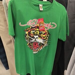 Ed Hardy Kids Boys Green Graphic Cotton T-Shirt Size 17/18 $65 NWT